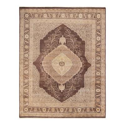 Tapis unique en laine noué à la main 8 pi 4 po x 10 pi 7 po Daamin Mogul New Age