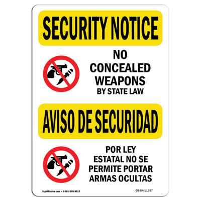 No Concealed Weapons Bilingual
