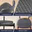 Tufted Faux Leather Waffle Upholstered Armless Dining Chair Round Seat-961103448