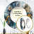 Rahshida Blue Gold Captivating Liquid Ink - Marble Wall Mirror, Blue Round Decorative Mirror, Printed Metal Art-830136962