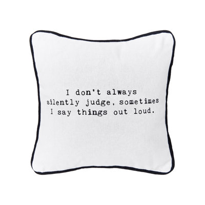 Silently Judge Printed Throw Pillow