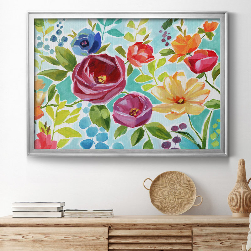 Modern Garden IV - peinture encadrée, H 26,5 po x l 36,5 po x P 1,5 po, Toile avec cadre argenté, Pas de tapis