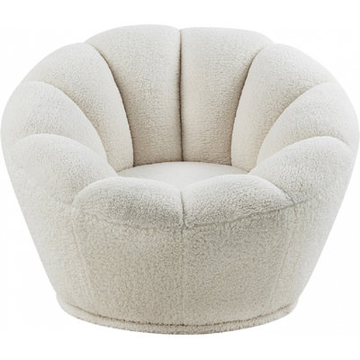 Dietrich Faux Sheepskin Fur Swivel Accent Chair by Everly Quinn