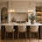 Hanshelmut 6-Light Shaded Gold Drum Chandelier with Ripple Glass