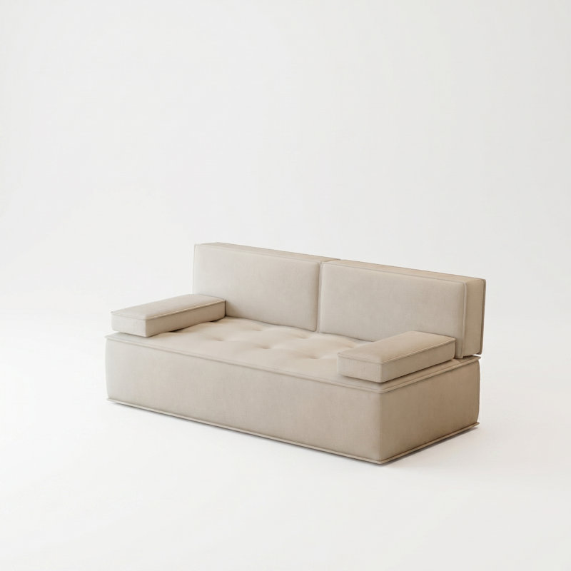 Canapé-lit modulaire en velours convertible 79 pouces, Beige