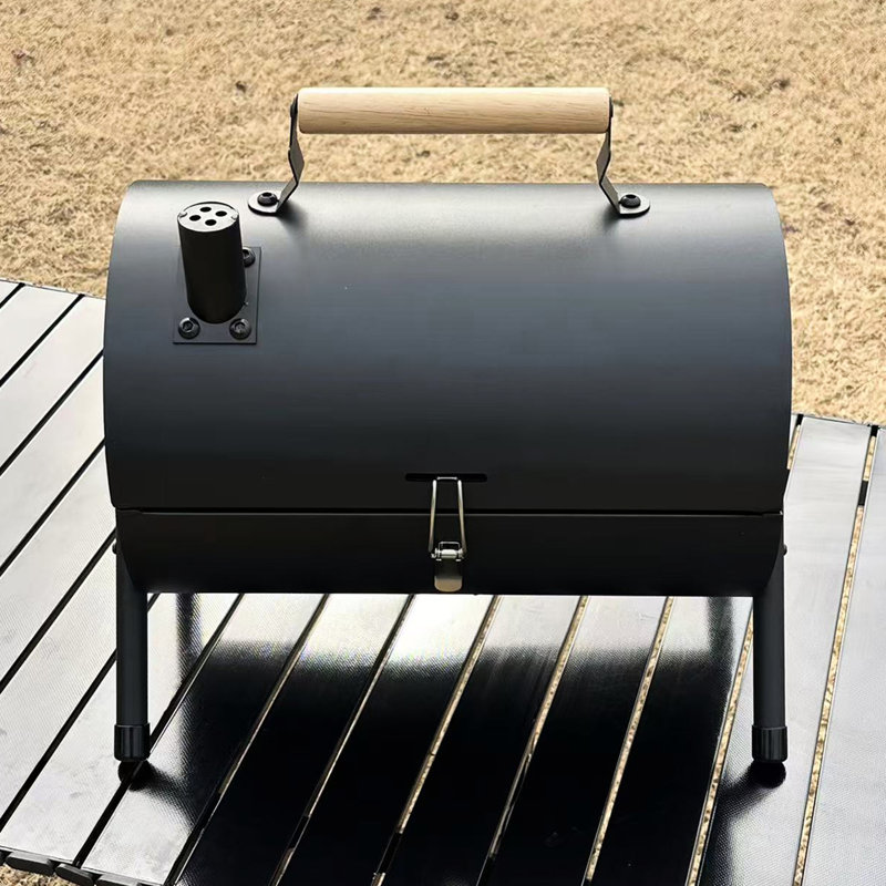 Barbecue portatif au charbon de bois - acier très épais, robuste, couvercle coupe-vent, barbecue de table pour 1 à 3 personnes facile à assembler, espace de 13,5 po x 8,8 po