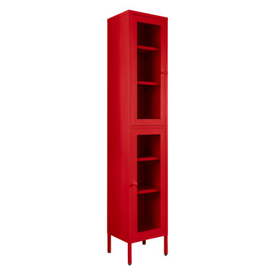 Avish 71-Inch Two Clear Door Metal Cabinet by Inbox Zero