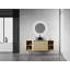 Meuble-lavabo mural 54 po avec lavabo d'art en céramique et 2 tablettes de rangement, 2 portes à fermeture douce, contreplaqué