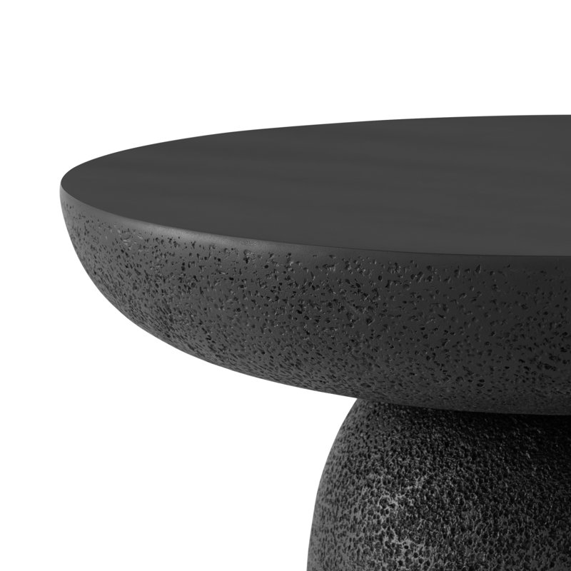 Table basse ronde 27,8 po, Noir