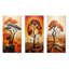 «Cubist African Tree Landscape I», ensemble de 3 reproductions d'art mural en métal-1118604032