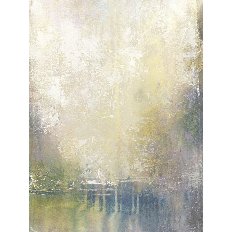 Greige Morning Lake 1 - peinture sur toile tendue, H 24 po x l 18 po