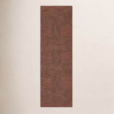 Orlie Copper Hand-Tufted Geometric Wool Rug