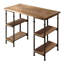 Bureau rustique en bois de peuplier, 4 tablettes ouvertes, style rétro industriel, conception de tablettes à structure en métal, finition