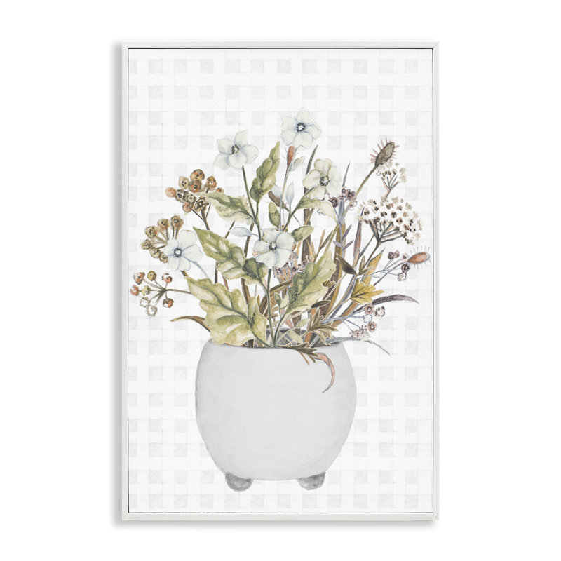 Fleurs givrées encadrées par Janice Gaynor, Estampe numérique encadrée blanc bord de mer, H 24 po x l 16 po