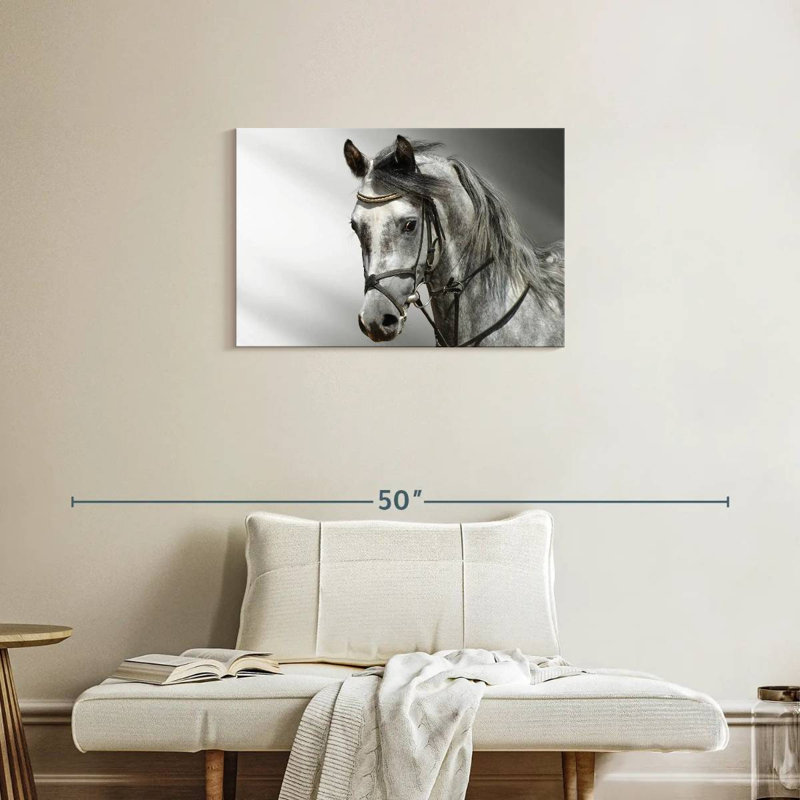 Cheval arabe monochromatique Brampt, H 20 po x l 30 po