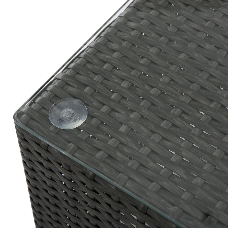 SANTA ROSA TABLE W/GLASS KD (GRY +ALU)