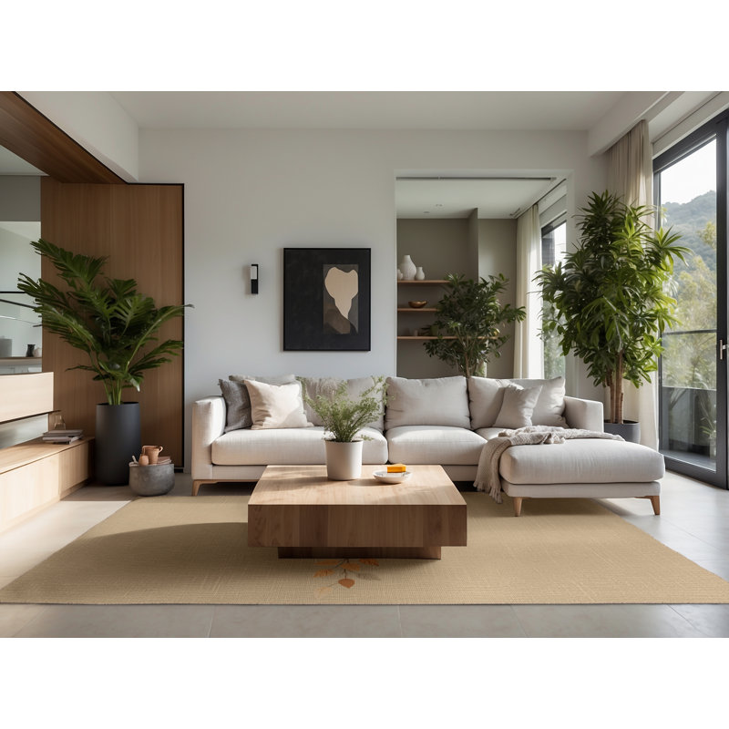 Soft Plush Ewald Thanksgiving Modern & Contemporary Abstract Area Rug in Brown – Beige Binding, 2x5