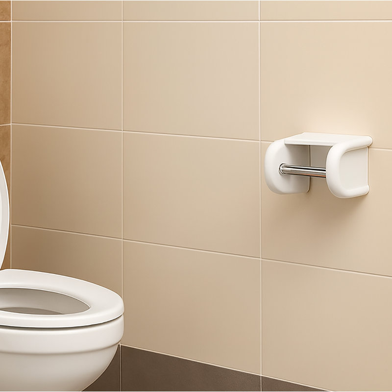 Paquet de 2 rouleaux de support de papier de toilette chromés à ajustement universel