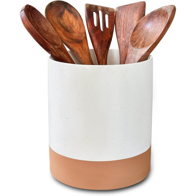 6.3"W7.3"H Paladin Ceramic, Multi-Use Kitchen Organizer (Modern Neutral Style)