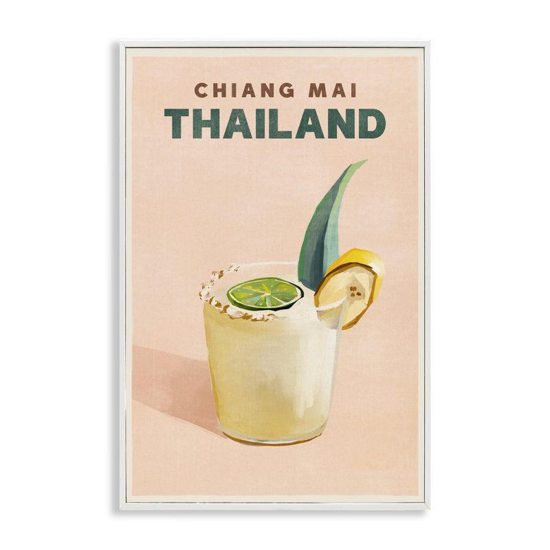 Art de giclée encadrée par le cocktail gingembre de Tchang Maï, Thailande bk-087, H 24 po x l 16 po
