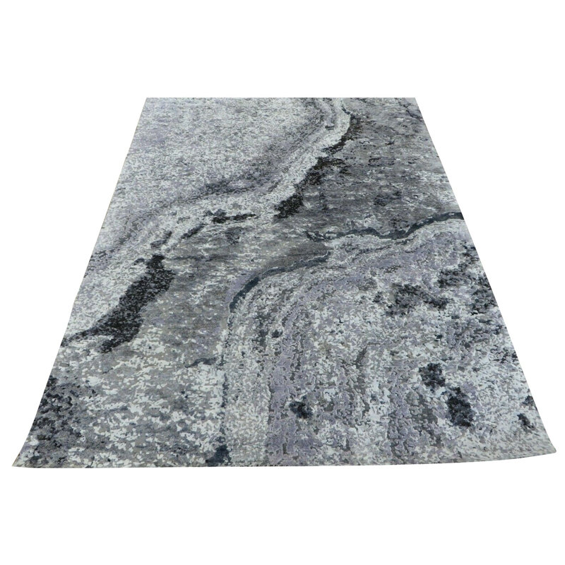 Tapis de zone noué la 7 pi 9 po x 10 pi 2 po one-of-kind à la main