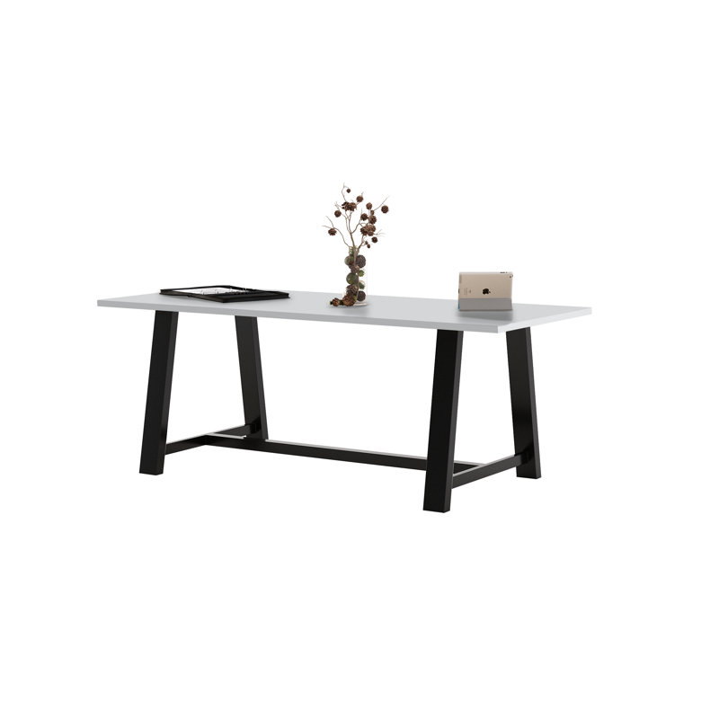 Midtown Solid Wood Breakroom Table, Gray, 30" H x 84" L x 42" W