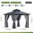 10' X 10' Hardtop Gazebo With Double Roof, Polycarbonate Outdoor Gazebo With Curtains & Netting, Aluminum Frame Permanent Patio Shelter For Backyard, Deck, Poolside-117493885-117276622