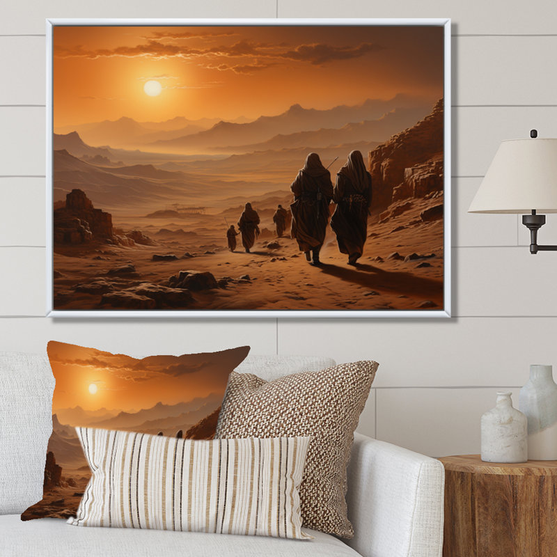 Art de l'Islam «Journey To The Faith» III, H 34 po x l 44 po, Cadre flottant blanc
