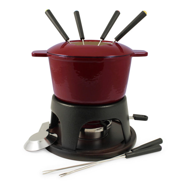 Nostalgia 12-Cup Electric Fondue Pot Set for Cheese & Chocolate - 8  Color-Coded Forks, Adjustable Temperature Control - Stylish Serving for  Hors