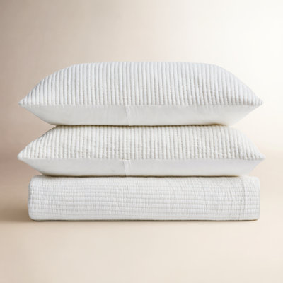 Ribbed Matelassé Cotton Coverlet Set