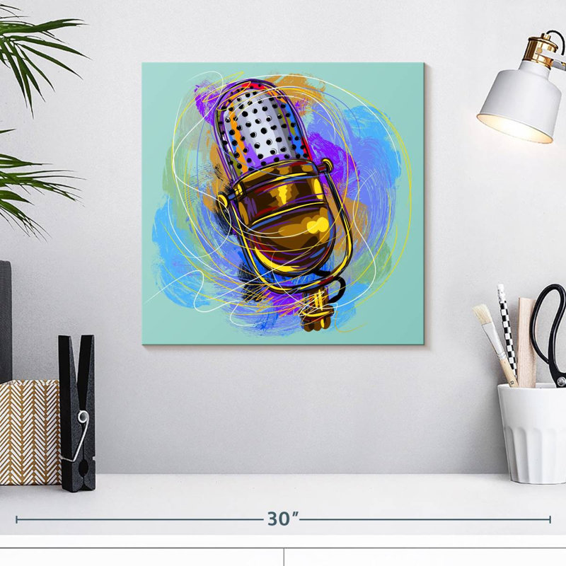 Scribbled Microphone, 16" H x 16" W