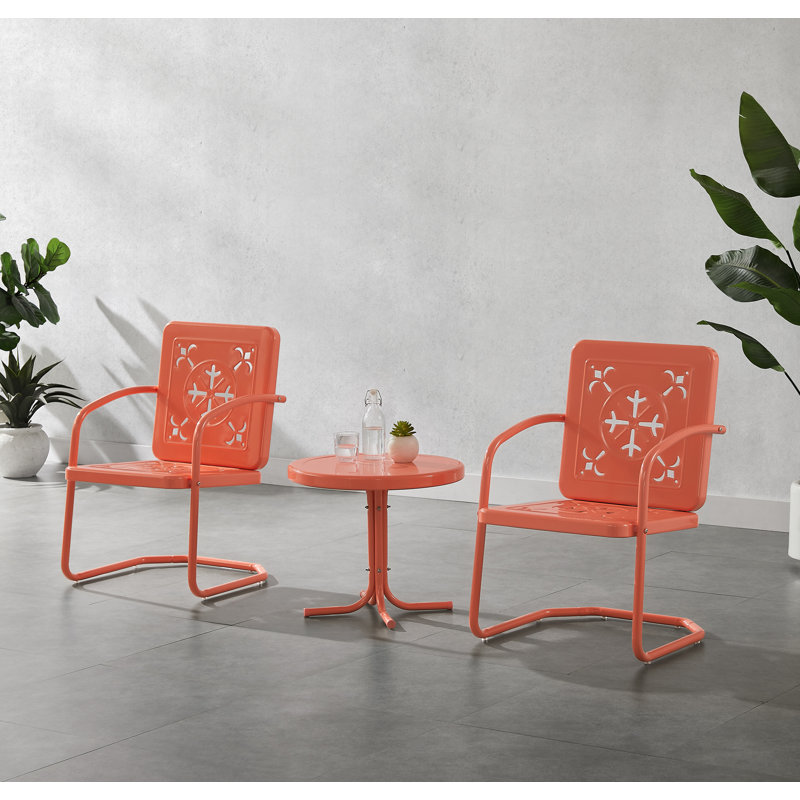 Dadi 3-piece Retro Outdoor Chair Set, Orange