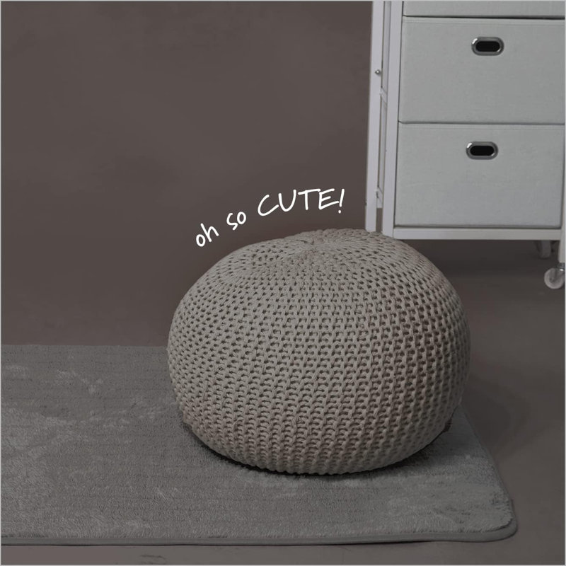Pouf rond 18 po Bramble, Taupe