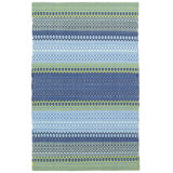 Fiesta Stripe French Blue/Green Handwoven Indoor/Outdoor Rug