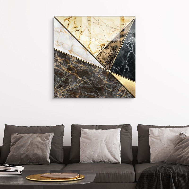 Élégante peinture décorative en verre trempé 23,6 po x 23,6 po | 100% verre trempé, épaisseur: 0,16 pouce | Parfait pour la décoration intérieure, le salon et le bureau | Pièce d'art moderne, durable et élégante