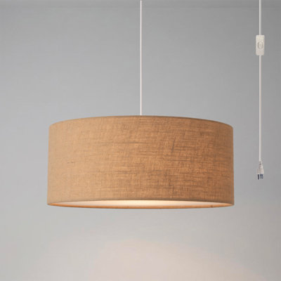 Lampe à bout extensible, abat-jour en toile de jute, nickel satiné, pour le salon ou la chambre à coucher