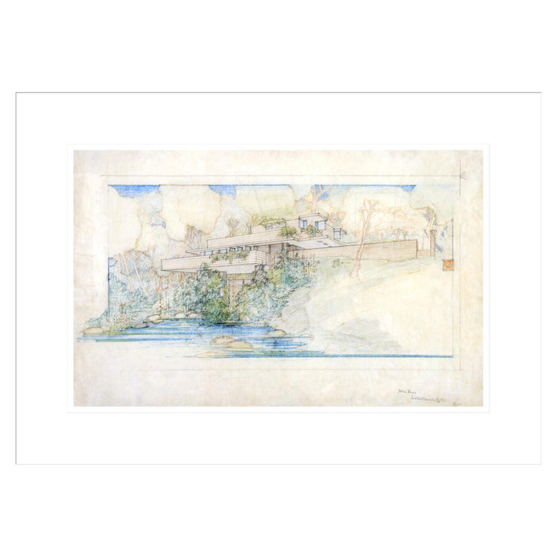 «John C. Pew House Shorewood Hills WI» par Frank Lloyd Wright - impression giclée encadrée, H 15,77 po x l 21,75 po