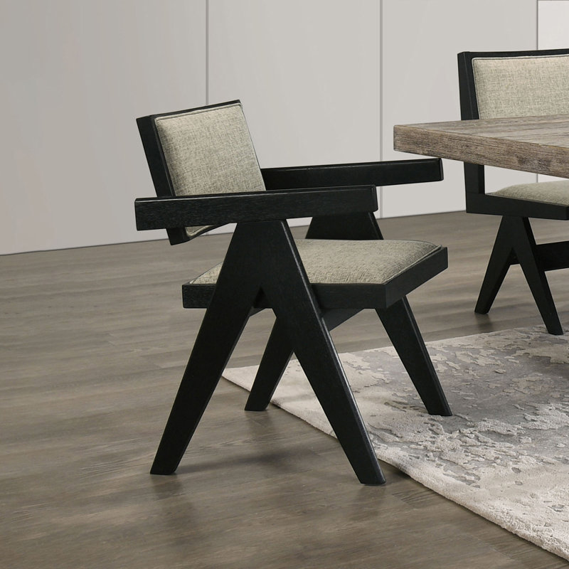 Chaise avec accoudoirs contemporaine l 21,4 po (2 / RCT), noir, Noir