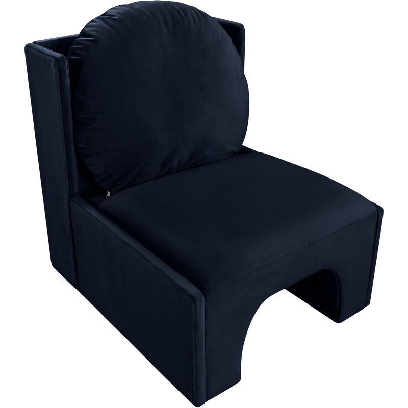Fauteuil d'appoint en velours Castner, Velours bleu marine