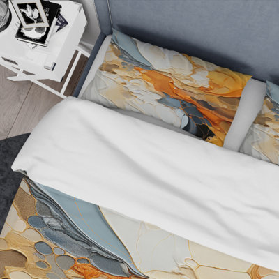 Ensemble de housse de couette en microfibre / polyester orange et orange