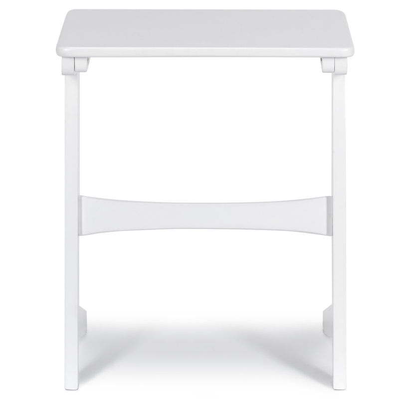 Abrien Solid Wood End Table, White