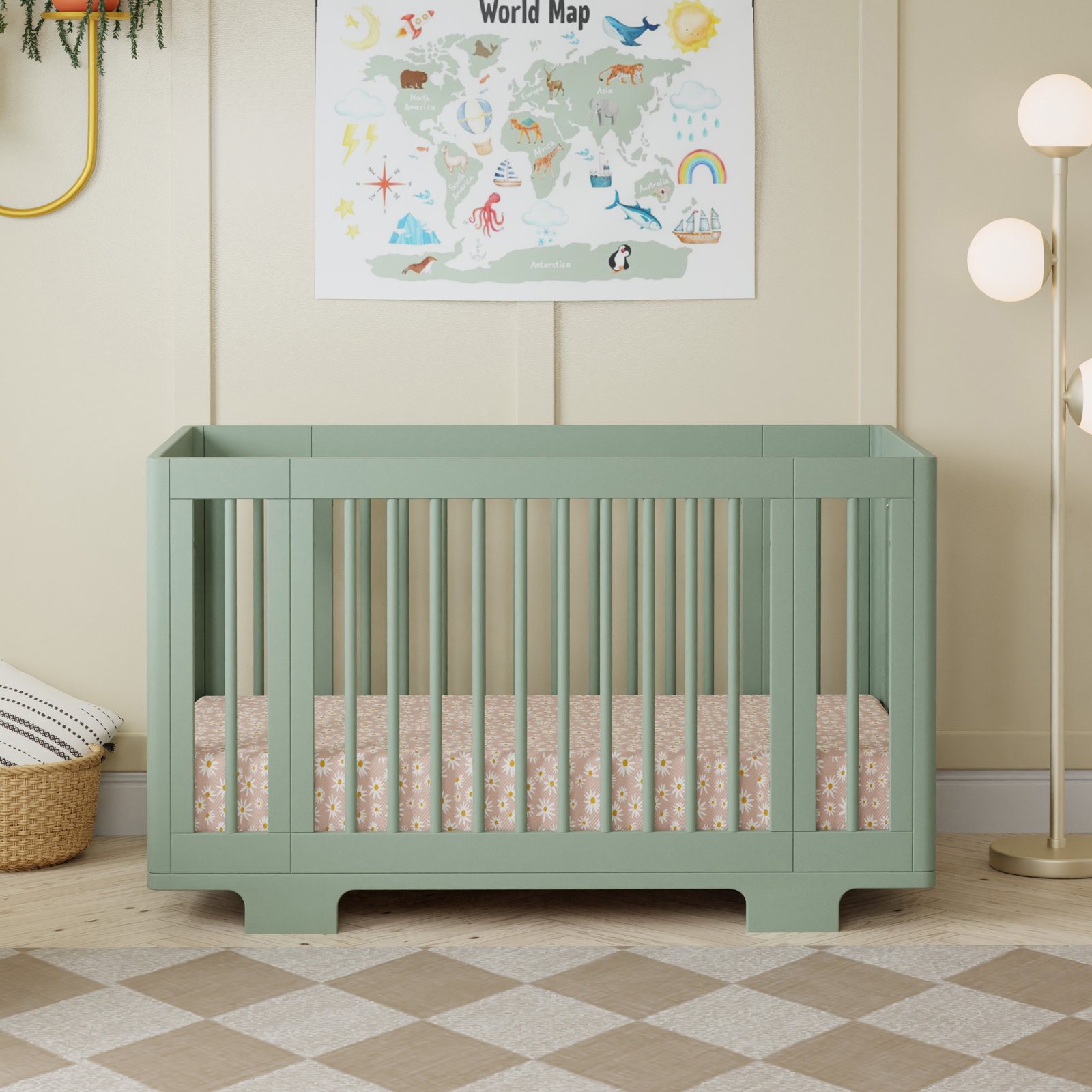 Yuzu Pine 8-in-1 Convertible Crib, Light Sage