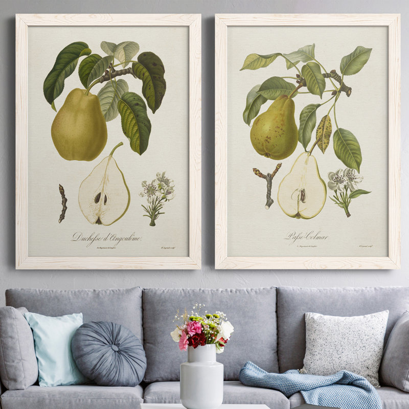 " Pears I " 2 - Pieces, White, 37.5" H x 27.5" W x 1" D