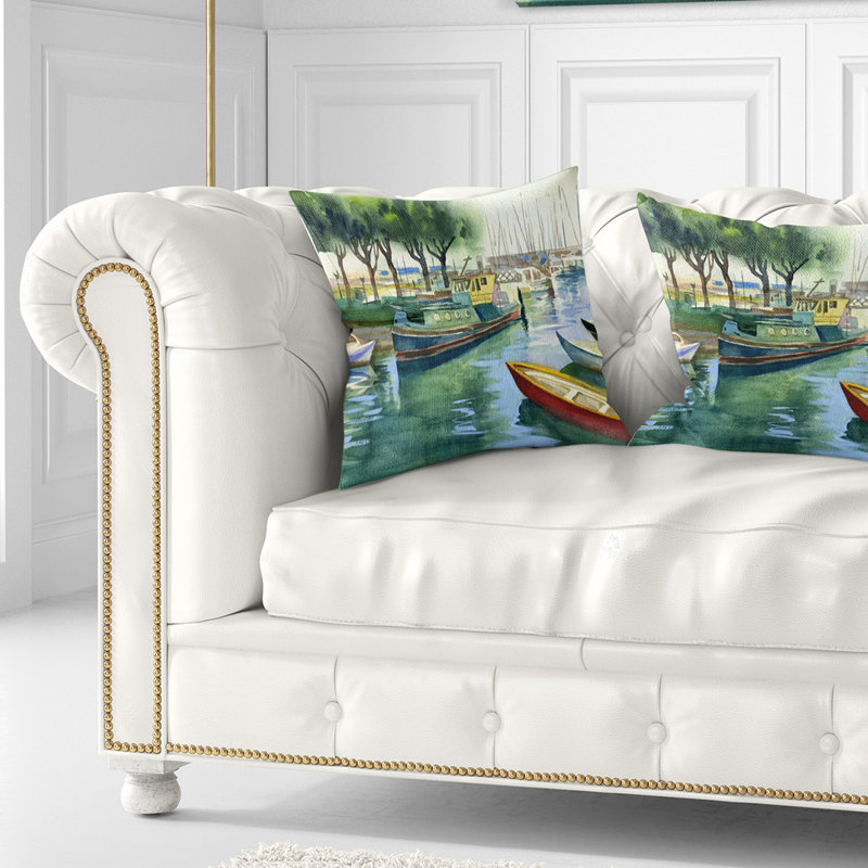 Coussin aquarelle imprimé, 18 po x 18 po, Coussin décoratif