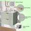 [Meuble-lavabo double mural vert moderne 48 po] Lavabos séparés | 4 tiroirs | Combo de rangement compact pour petite salle de bain-863103788