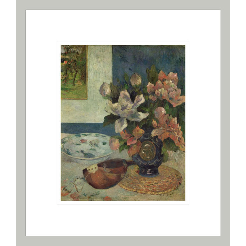 Nature morte avec une mandoline par Paul Gauguin - Estampe numérique encadrée, 15.76" H x 13.75" W