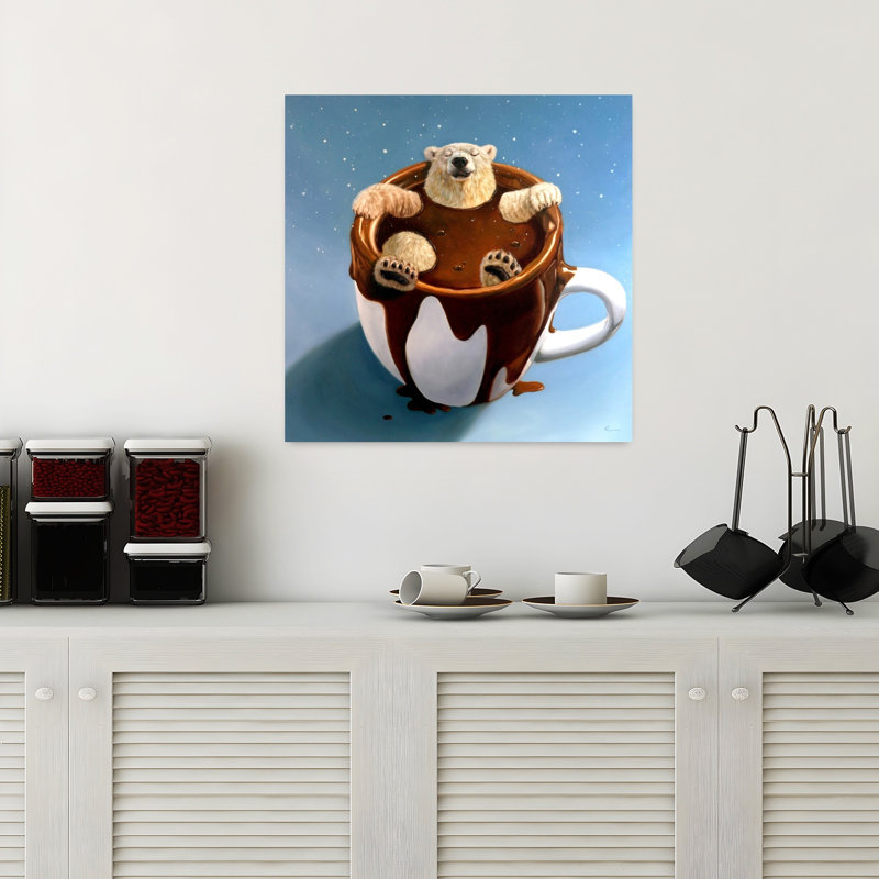 Art contemporain d'hiver urbain chocolat chocolat, H 18 po x l 18 po