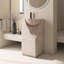  Lavabo de salle de bain sur pied 15,9 "à surface solide texturé beige-114766005