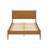 Oak Finish Mid - Century Full Size Wooden Bed With Slatted Base, Tall Headboard, And Better Air Circulation For Bedroom Platform Finish, Slat Kit, Airflow Enhancement