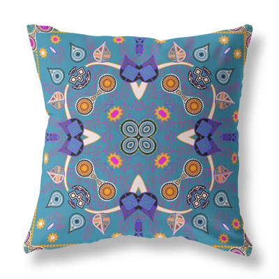 Coussin décoratif pour l'intérieur et l'extérieur 26 po x 26 po Aqua